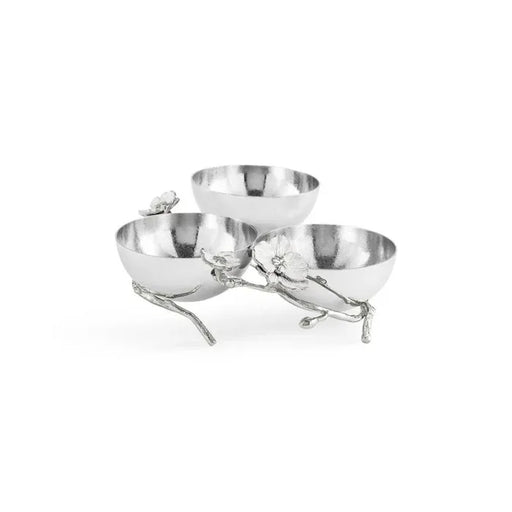 Michael Aram Serving Accessories Michael Aram Silver Orchid Triple Bowl