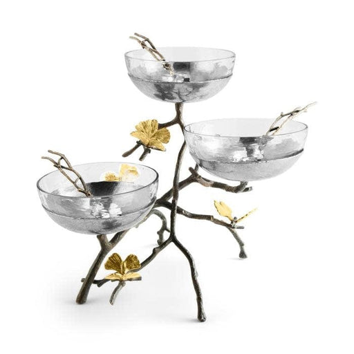 Michael Aram Serving Bowl Michael Aram Butterfly Ginkgo Triple Bowl Set w/ Spoons