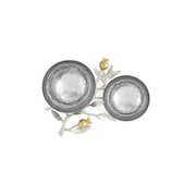 Michael Aram Serving Bowl Pomegranate Silver & Gold Double Bowl