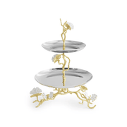 Michael Aram Serving Stands Butterfly Ginkgo Gold Two Tier Etagere