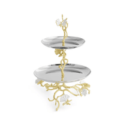 Michael Aram Serving Stands Butterfly Ginkgo Gold Two Tier Etagere