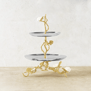 Michael Aram Serving Stands Butterfly Ginkgo Gold Two Tier Etagere