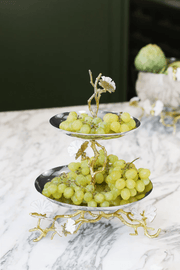 Michael Aram Serving Stands Butterfly Ginkgo Gold Two Tier Etagere