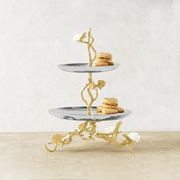 Michael Aram Serving Stands Butterfly Ginkgo Gold Two Tier Etagere