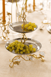 Michael Aram Serving Stands Butterfly Ginkgo Gold Two Tier Etagere