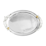 Michael Aram Serving Tray Pomegranate Silver & Gold Oval Tray