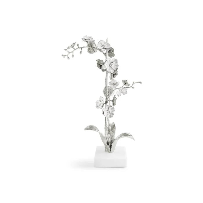 Silver Orchid Stem Sculpture Large