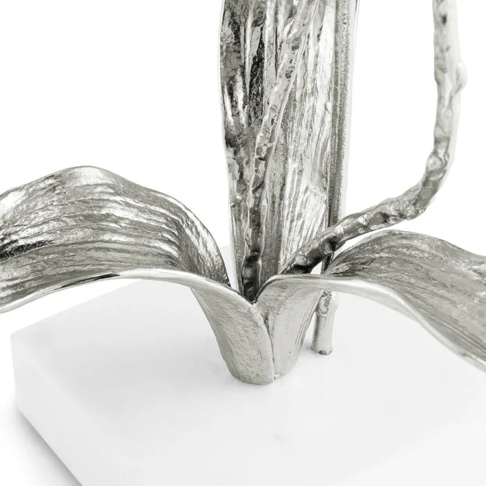 Silver Orchid Stem Sculpture Large