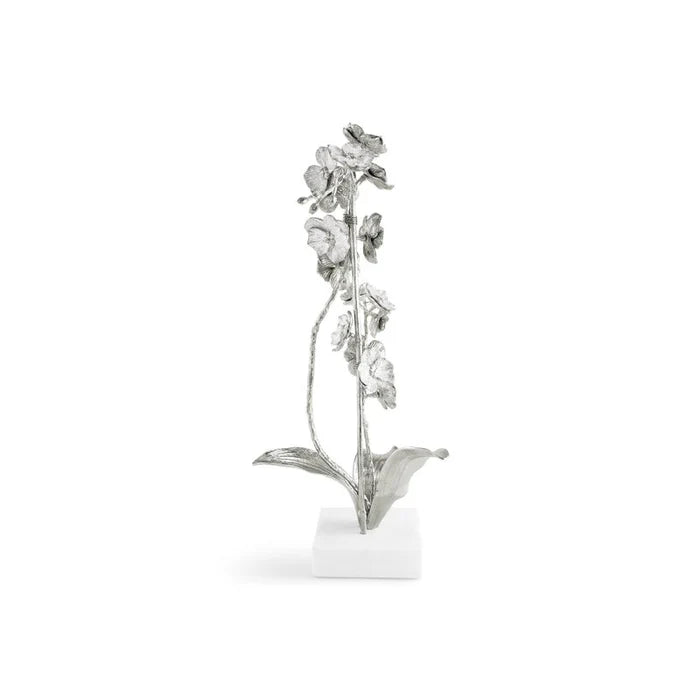 Silver Orchid Stem Sculpture Large