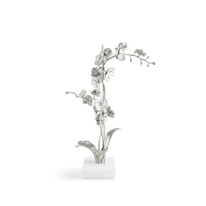 Silver Orchid Stem Sculpture Large