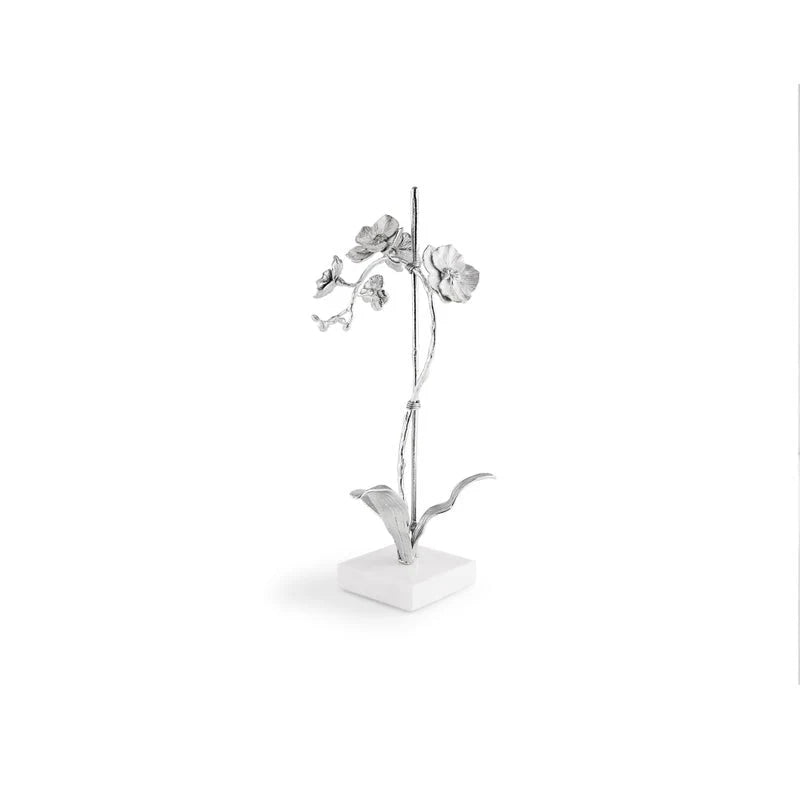 Silver Orchid Stem Sculpture Small