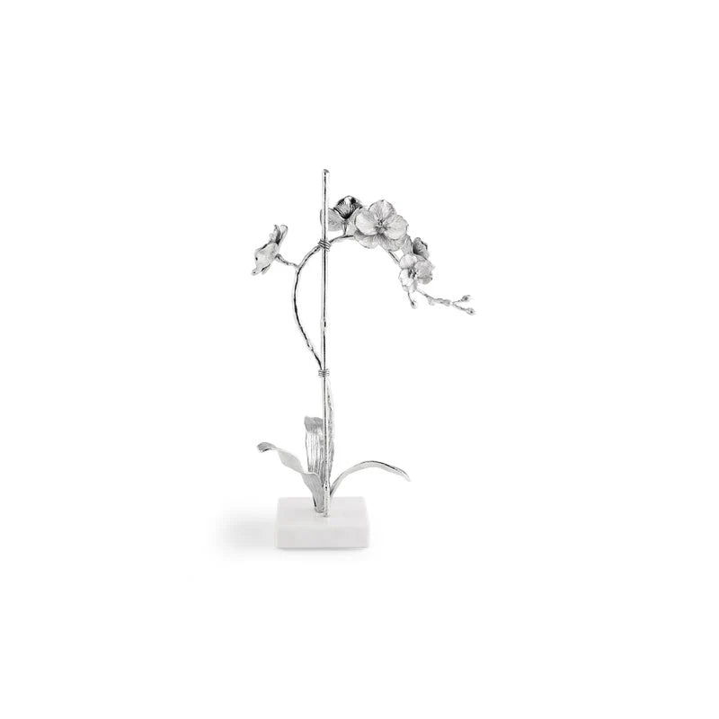 Silver Orchid Stem Sculpture Small