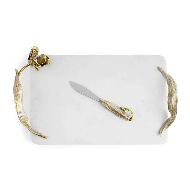 Michael Aram Tulip Cheeseboard/Knife
