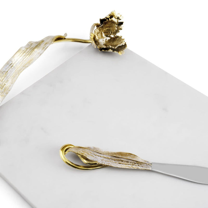 Michael Aram Tulip Cheeseboard/Knife