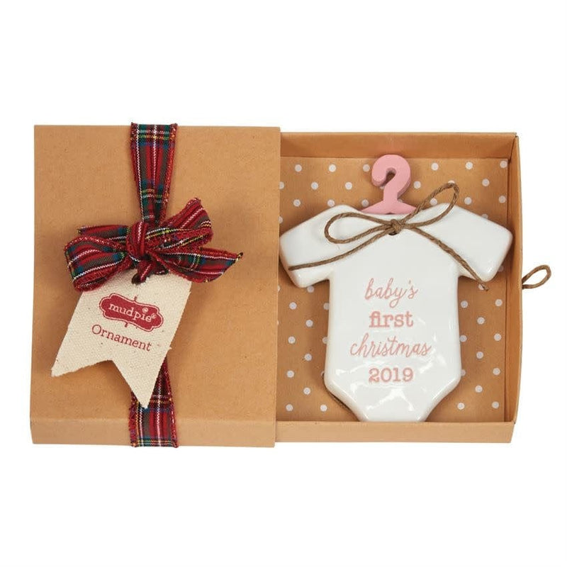 Mud Pie 2019 Pink Onesie Ornament