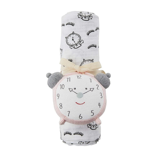 Mud Pie Baby ALARM CLOCK SWADDLE AND RATTLE