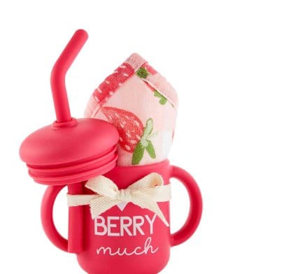 Mud Pie Baby Berry Silicone Cup & Bib Set