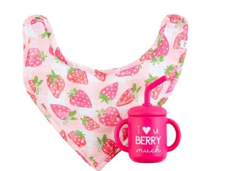 Mud Pie Baby Berry Silicone Cup & Bib Set