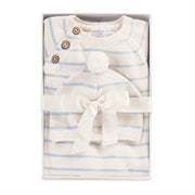 Mud Pie Baby Blue Ivory Knitted Gift Set
