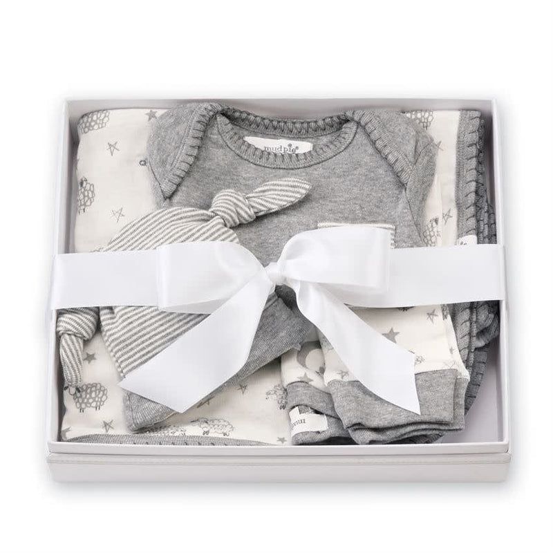 Mud Pie Baby Counting Sheep 4 Piece Gift Set