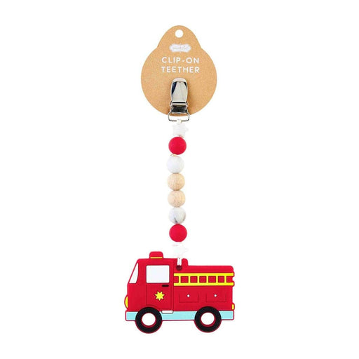 Mud Pie Baby Fire Truck Clip-On Teether