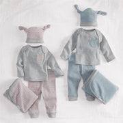 Mud Pie Baby Grey Pink 4 Piece Gift Set