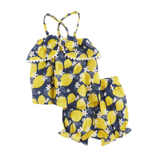 Mud Pie Baby LEMON TODDLER GIRL SHORT SET