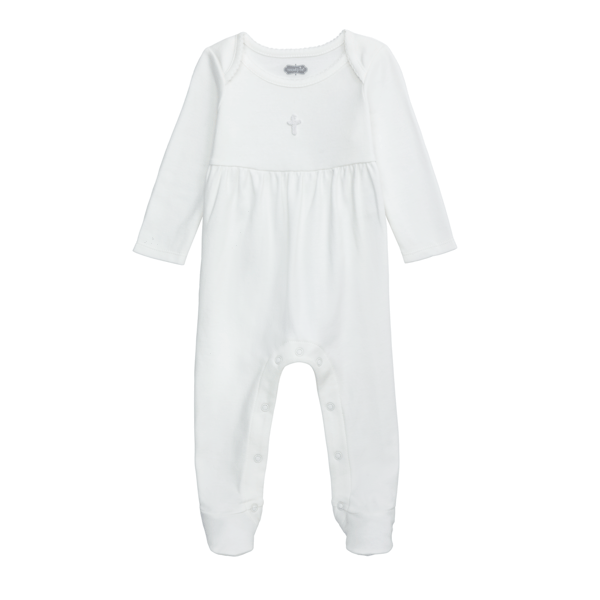 Mud Pie Baby Mud Pie Ivory Crochet Cross Sleeper - 0-3 Months