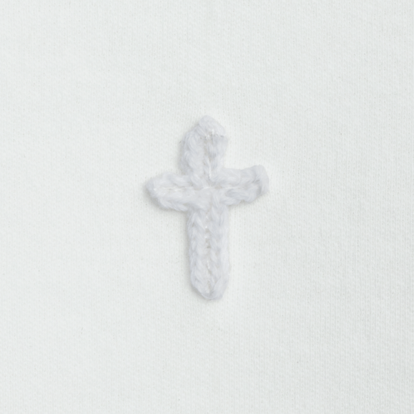 Mud Pie Baby Mud Pie Ivory Crochet Cross Sleeper - 3-6 Mo