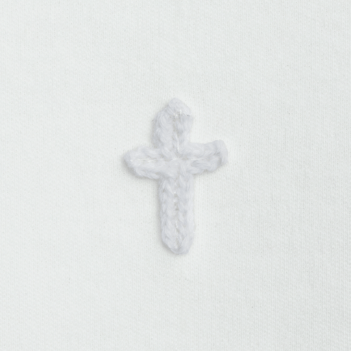 Mud Pie Baby Mud Pie Ivory Crochet Cross Sleeper - 3-6 Mo