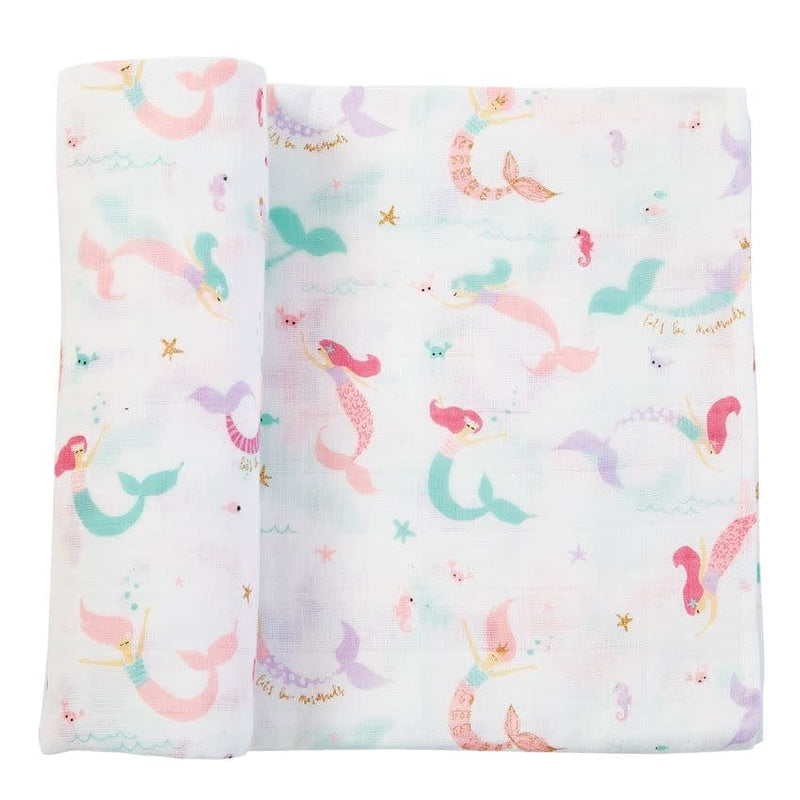 Mud Pie Baby Muslin Mermaid Swaddle Blanket