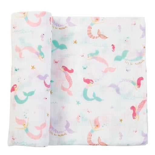 Mud Pie Baby Muslin Mermaid Swaddle Blanket