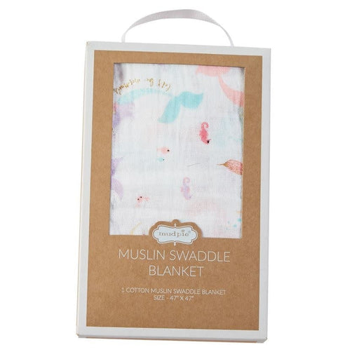 Mud Pie Baby Muslin Mermaid Swaddle Blanket