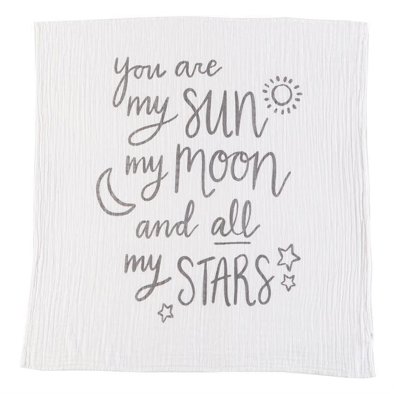 Mud Pie Baby Muslin Moon and Stars Swaddle