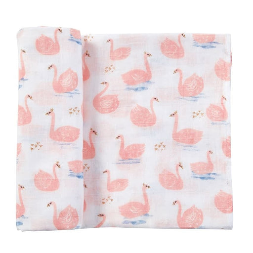 Mud Pie Baby Muslin Swan Swaddle Blanket