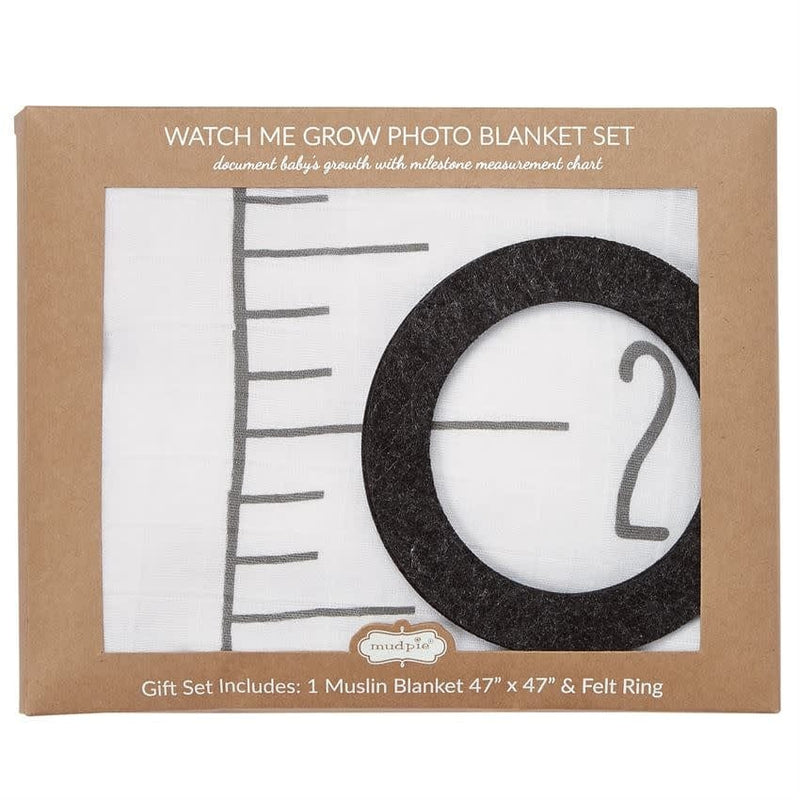 Mud Pie Baby Muslin Watch me Grown Photo Blanket