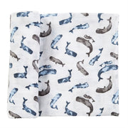 Mud Pie Baby Muslin Whale Swaddle Blanket