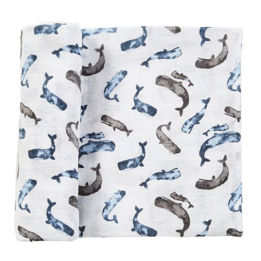 Mud Pie Baby Muslin Whale Swaddle Blanket