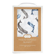 Mud Pie Baby Muslin Whale Swaddle Blanket