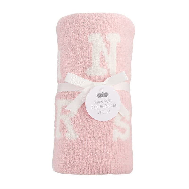 Mud Pie Baby PINK ABC CHENILLE BLANKET