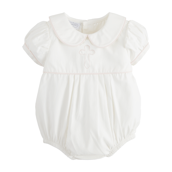 Mud Pie Baby Pink Cross Poplin Bubble