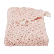 Mud Pie Baby Pink Pointelle Blanket