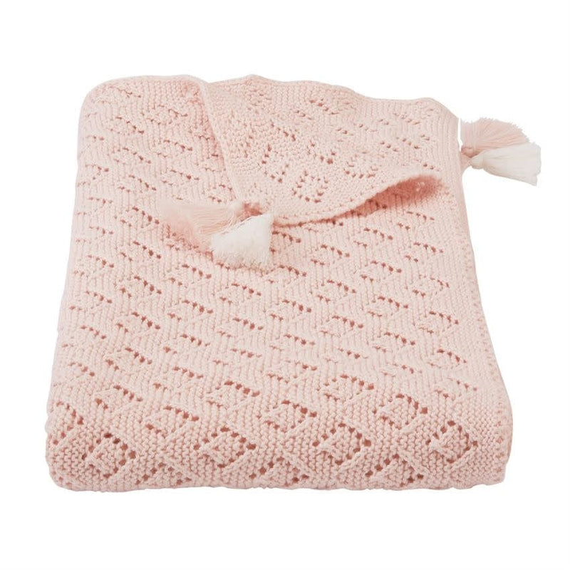 Mud Pie Baby Pink Pointelle Blanket