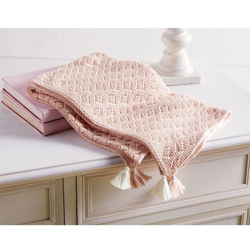 Mud Pie Baby Pink Pointelle Blanket