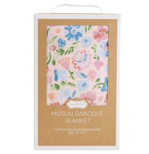 Mud Pie Baby Secret Garden Muslin Swaddle