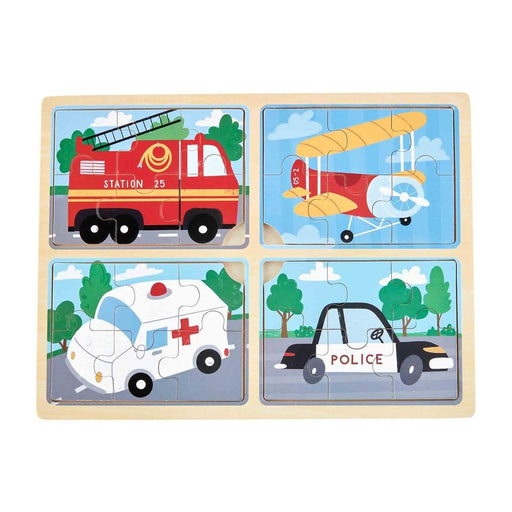 Mud Pie Baby TRANSPORTATION 4 IN 1 PUZZLE