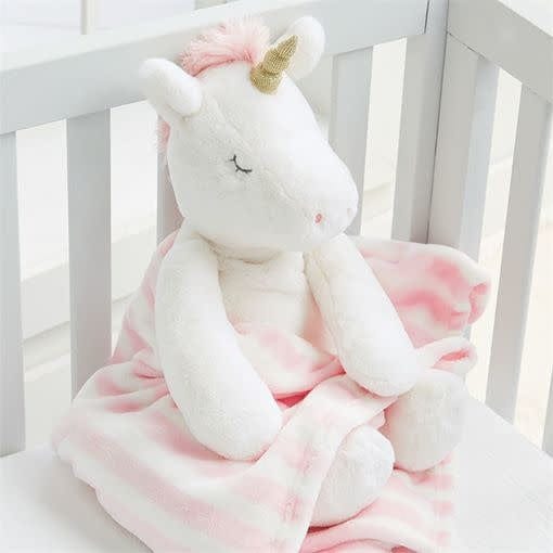 Mud Pie Baby UNICORN PLUSH WITH BLANKET