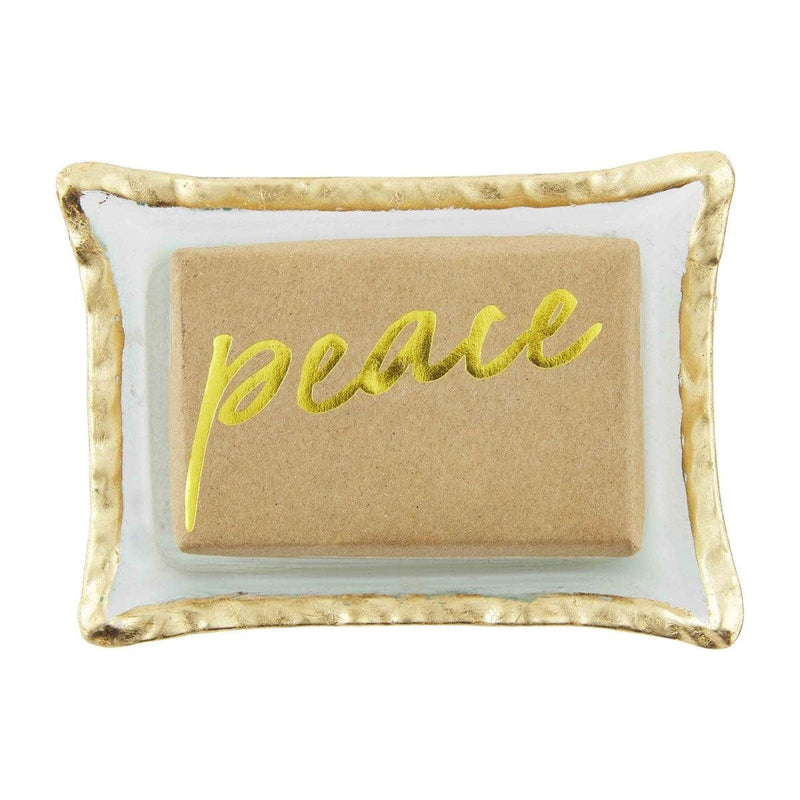 Mud Pie Bath Peace Glass Soap Bar Set