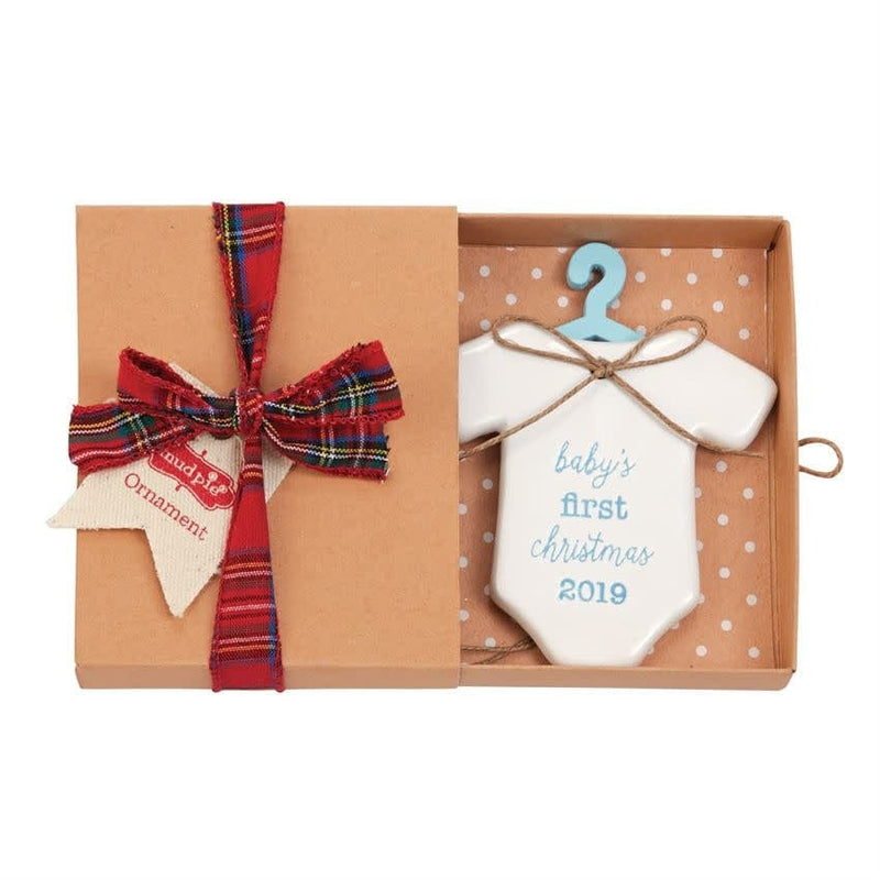 Mud Pie Blue 2019 Onesie Ornament