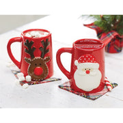 Mud Pie Deer Marshmallow Stash Mugs - Reindeer or Santa